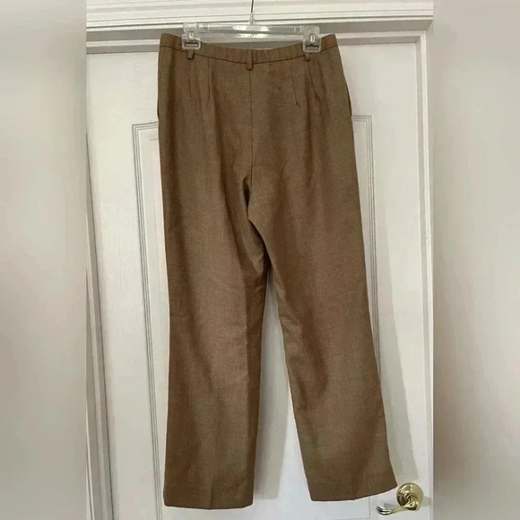 Pendleton Womens 100% Virgin Wool 12” High Rise Pants Tan Size 8 - Picture 2 of 6